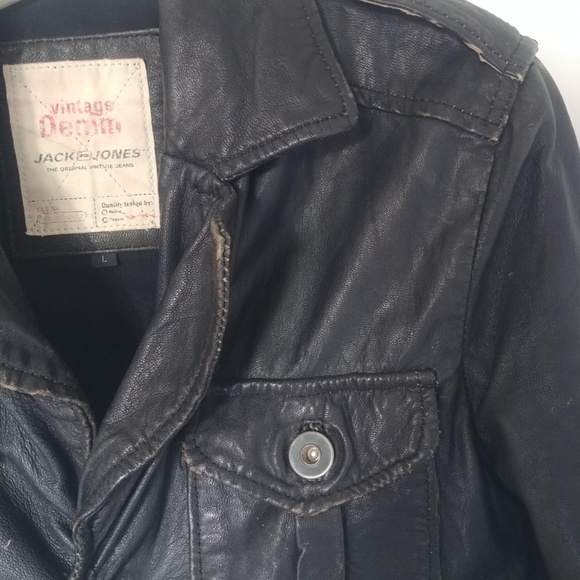 Jack And Jones Vintage Leather Jacket - Picture 2 of 12